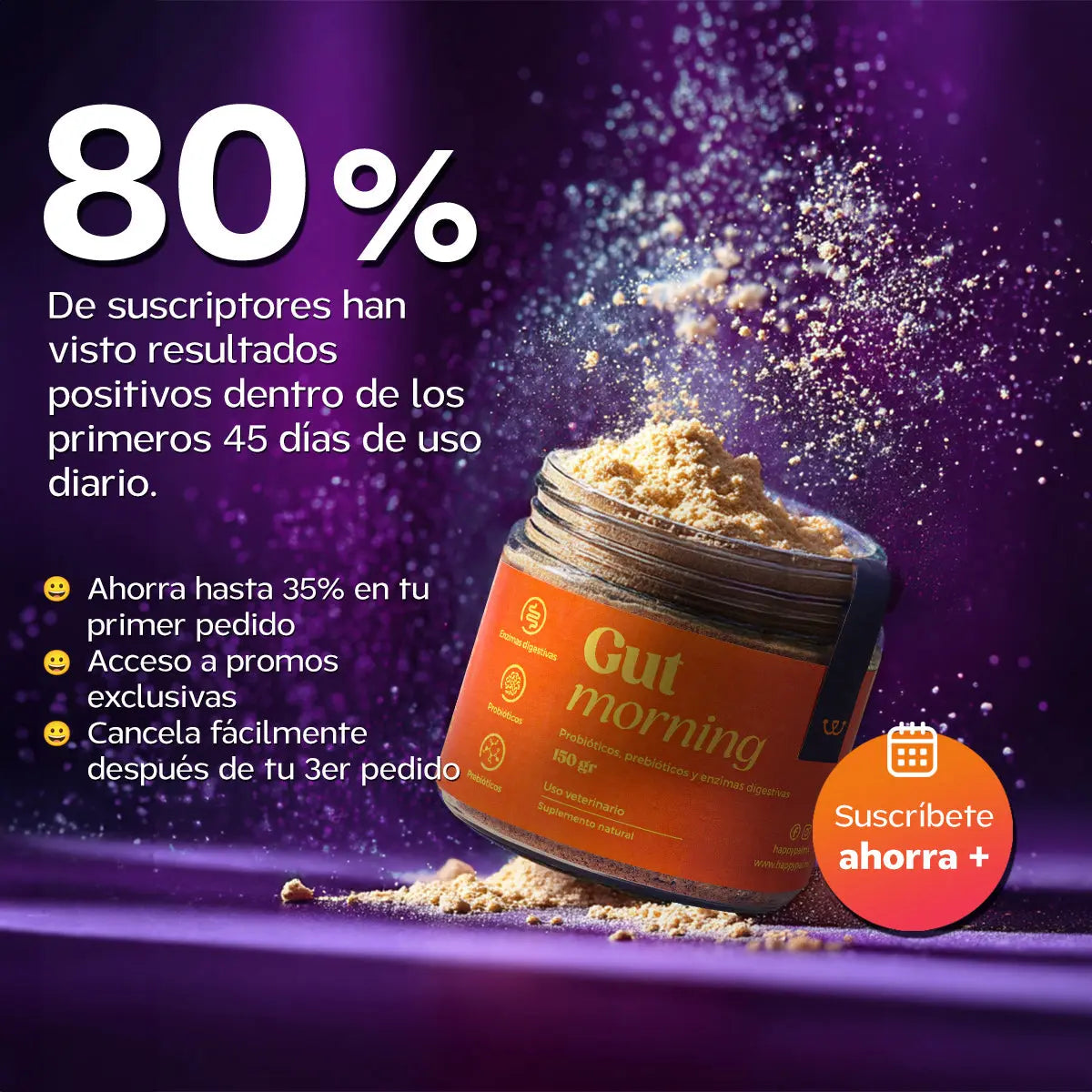 Probióticos para perros – suplemento para intestino y salud digestiva. Polvo Happy Pal Suplementos y vitaminas