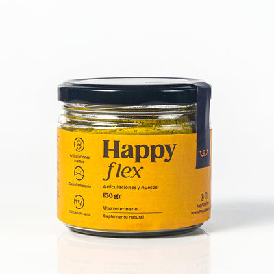 Happy Flex I Suplemento para Articulaciones, Cadera y Movilidad | Anti Inflamatorio Natural Para Perros y Gatos