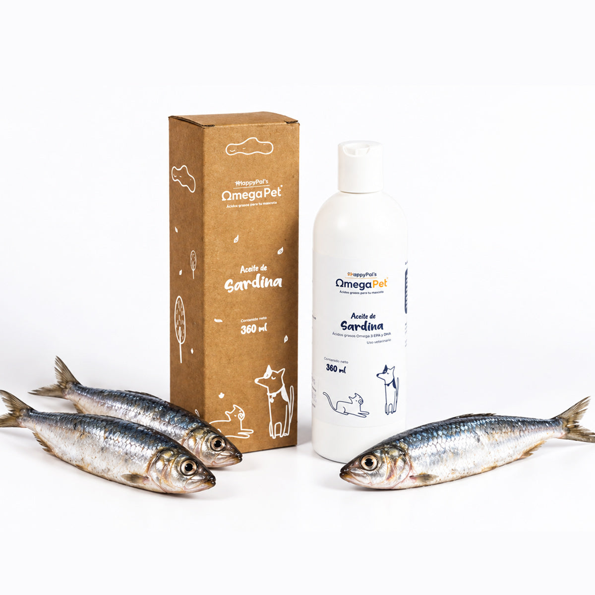 Omegapet I Aceite de Sardina con Omega 3 para Perro y Gato. Contiene DHA y EPA