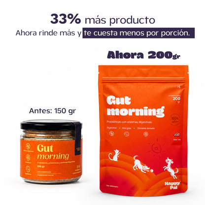 Gut Morning I Probióticos para perros. Suplemento para Salud Digestiva y Salud Intestinal