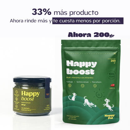 Happy Boost I  Vitaminas para perro y gato con Algas y Miel de Abeja.