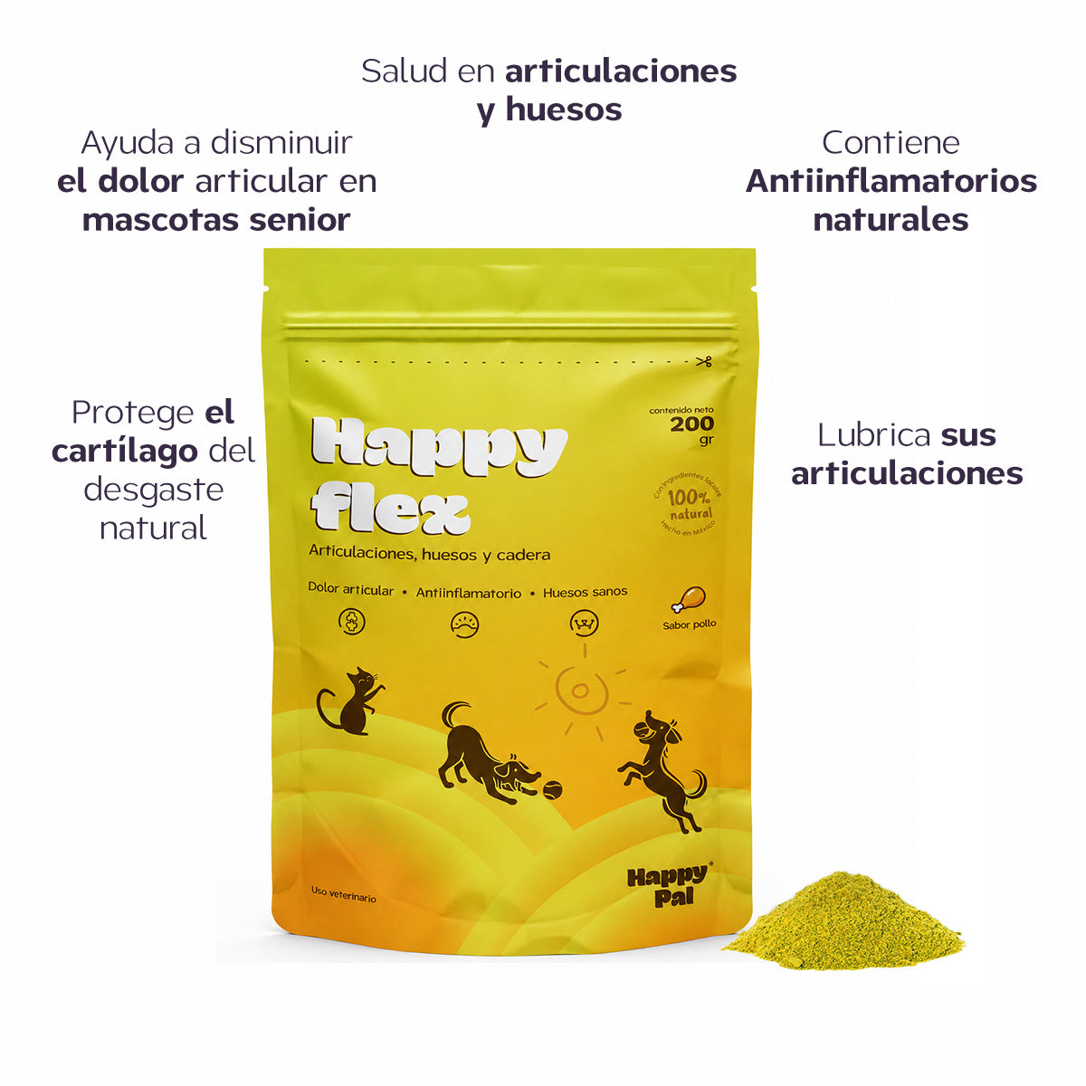 Happy Pal I Happy Flex I Suplemento Para Articulaciones de Perros y Gatos