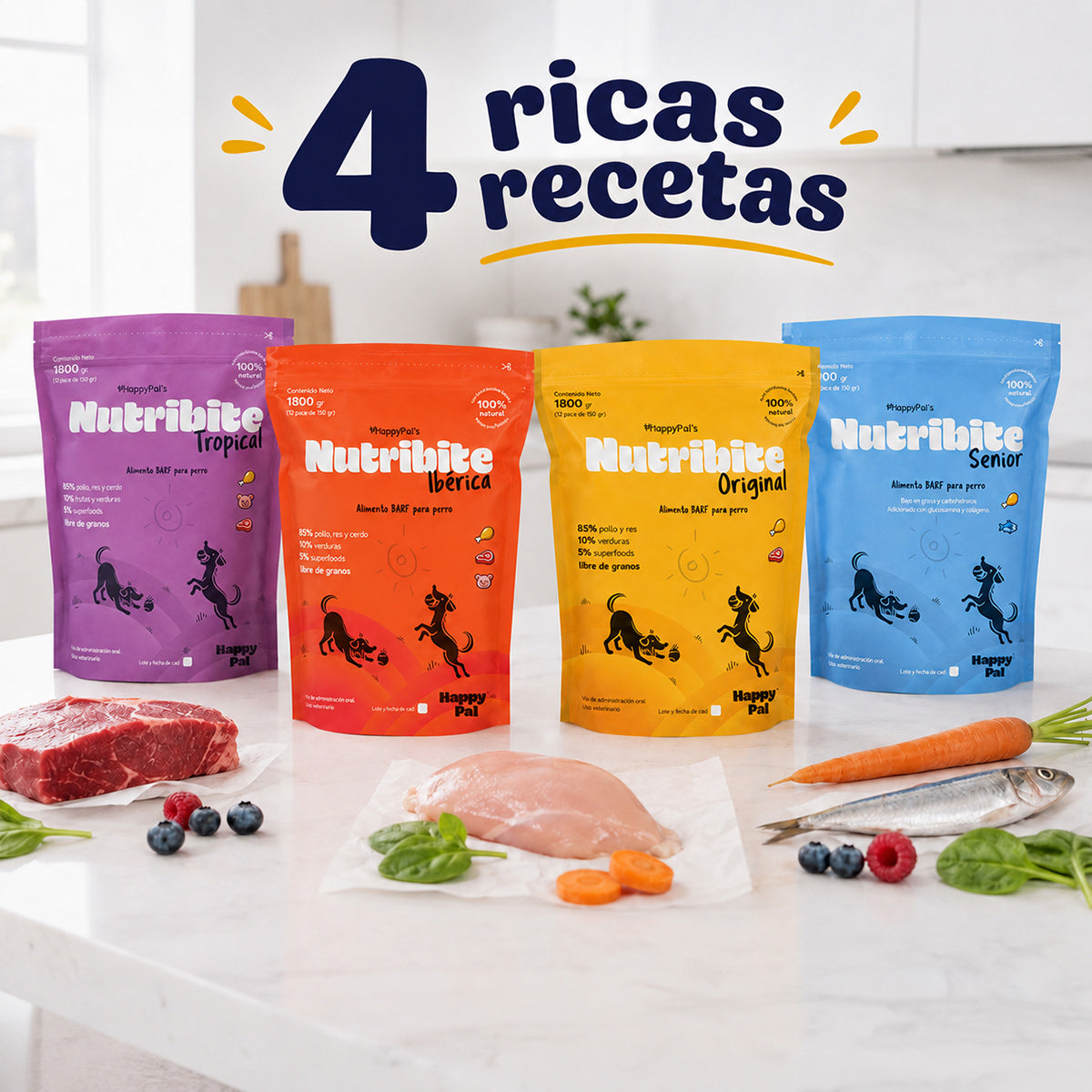 Nutribite I Dieta BARF para perros. Natural y congelada. Lista para servir.
