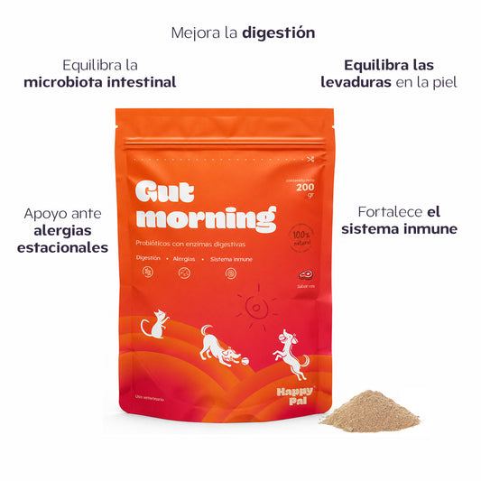 Gut Morning I Probióticos para perros. Suplemento para Salud Digestiva y Salud Intestinal