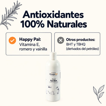 Omegapet I Aceite de Sardina con Omega 3 para Perro y Gato. Contiene DHA y EPA