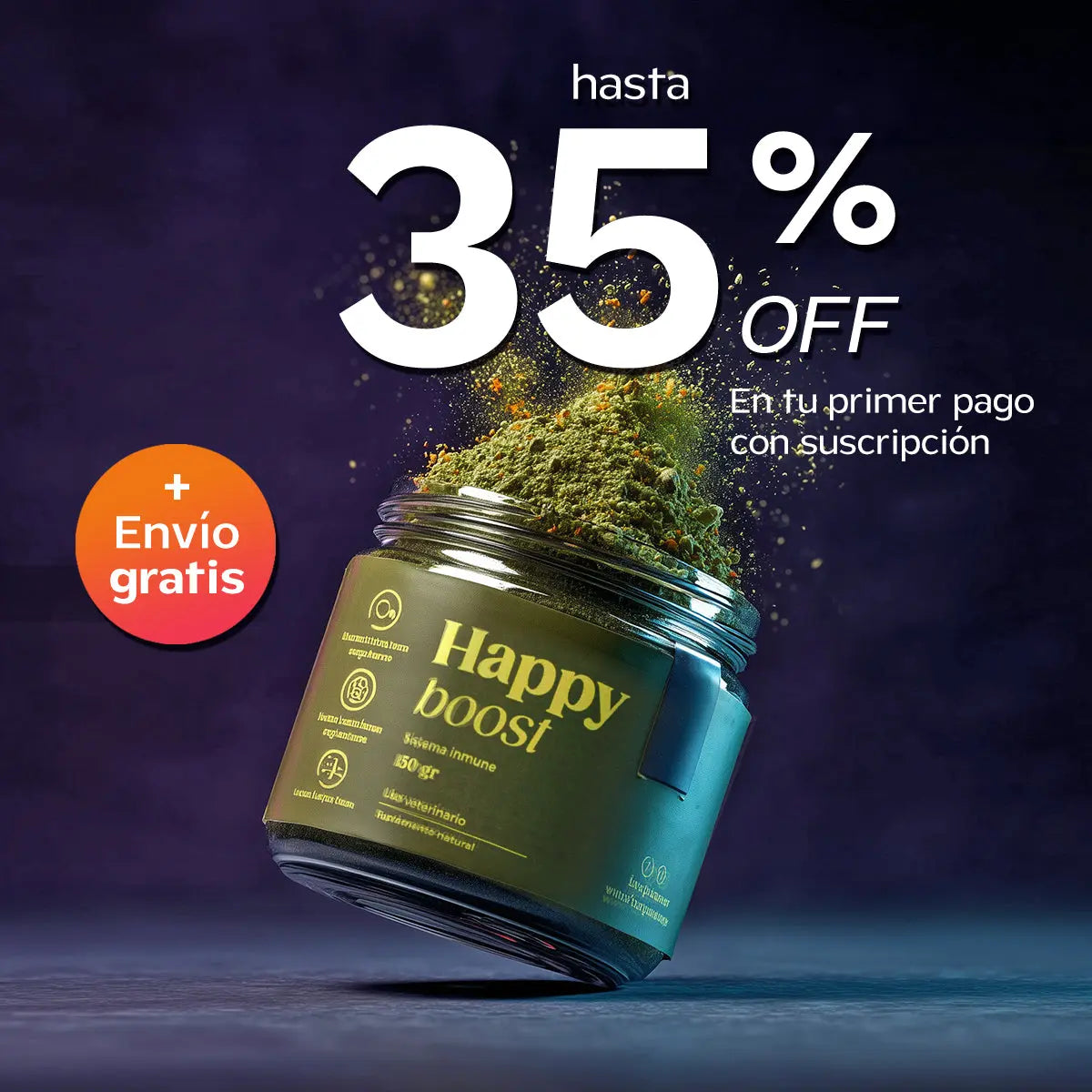 Happy Boost I  Multivitamínico con Algas y Miel de Abeja. Happy Pal Suplementos y vitaminas
