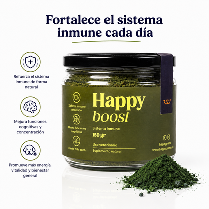 Happy Boost I  Vitaminas para perro y gato con Algas y Miel de Abeja.
