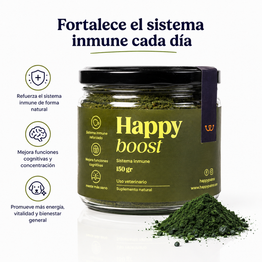 Happy Boost I  Vitaminas para perro y gato con Algas y Miel de Abeja.