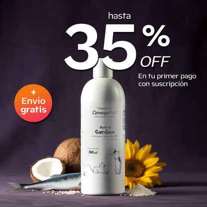 Omegapet I Aceite de Sardina con Omega 3 para Perro y Gato. Contiene DHA y EPA