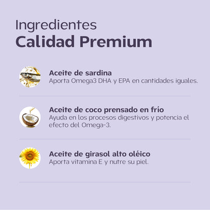 Omegapet I Aceite de Sardina con Omega 3 para Perro y Gato. Contiene DHA y EPA