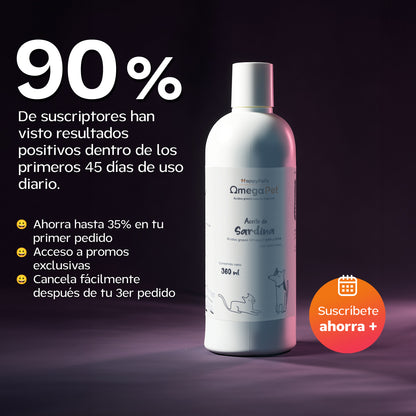 Omegapet I Aceite de Sardina con Omega 3 para Perro y Gato. Contiene DHA y EPA