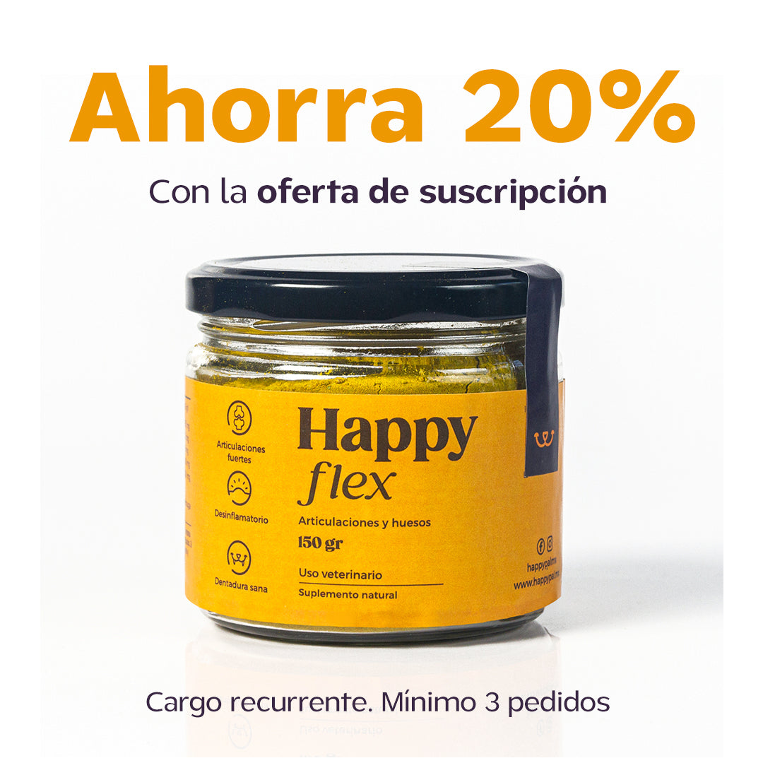 Happy Flex I  Anti Inflamatorio Para Perros y Gatos. Articulaciones, huesos y cadera