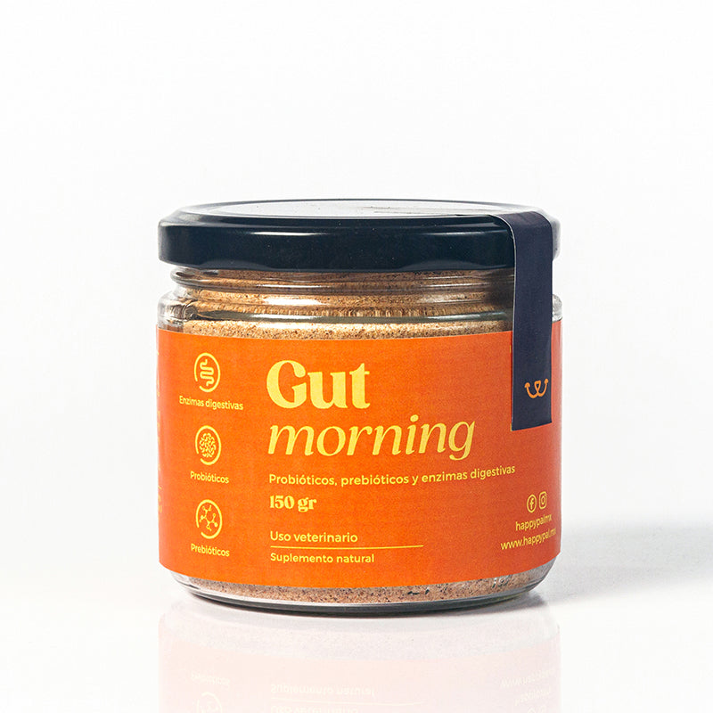 Gut Morning I Probióticos, Prebióticos Y Enzimas Digestivas para Perros y Gatos. Ayuda con la digestión y estreñimiento.